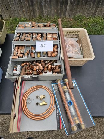 Large Lot of Copper Plumbing : Pipes / Fittings & More