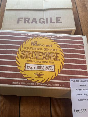 Mar-crest Old Fashioned Stoneware Jumbo Pitcher & Party Mug In Original Boxes