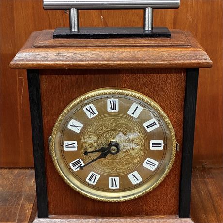 Hand Crafted Wooden Carriage Style Battery Operated Clock