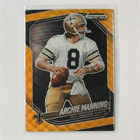 Archie Manning - 2025 Panini Prizm Black - Orange Wave Football Card 39/60