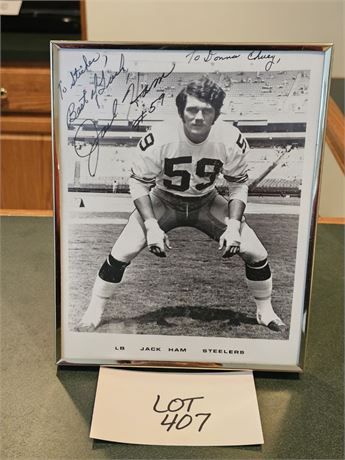 Signed Black & White Jack Ham Steelers #59 Linebacker Key Member Of The Steelers