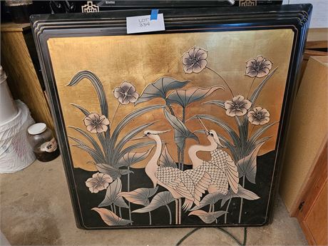 Asian Crane & Lotus Wall Art