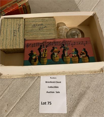 Wooden Miniature Ragtime Band In Box, Mini Vases & Pitchers, Mini Candle Stick