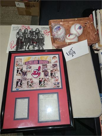 Indians Memorabilia & Signed Knights & Warriors Photo