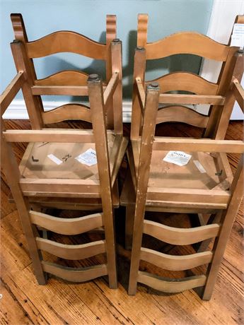 A.C. Furniture Company Natural Wood Finish Ladderback Dining Chairs (Set of 4)
