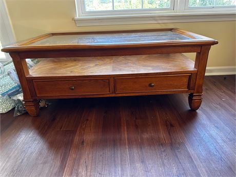 Beveled Glass topped Coffee Table