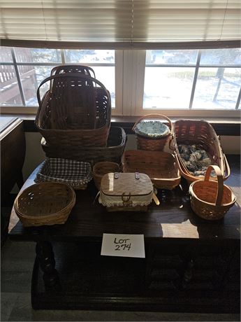 Mixed Longaberger Baskets- Sizes, Year & Style Vary
