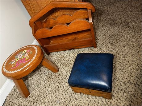 Decorative Stools and Magazine Rack