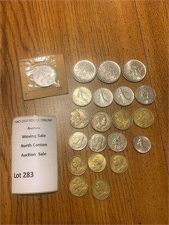 French Coin Lot of 21 (Various Denominations)