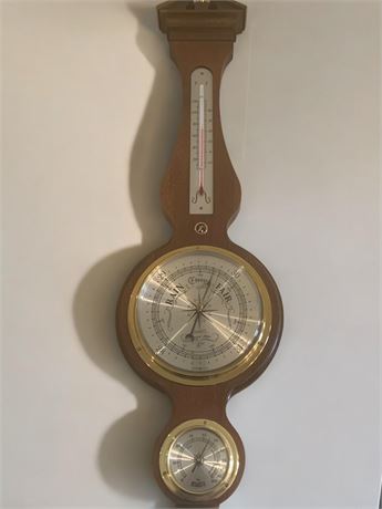 Vintage Howard Miller Wall Barometer/Weather Station Goodyear Tire Service Award