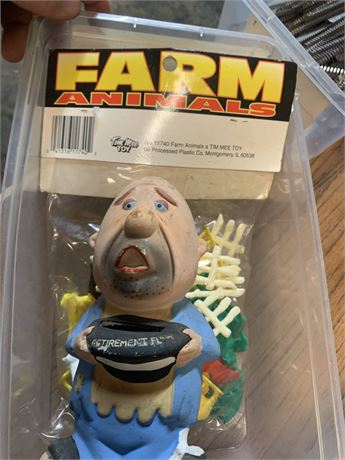 Vintage Plastic Farm Animals & Funny Collectible Coin Bank