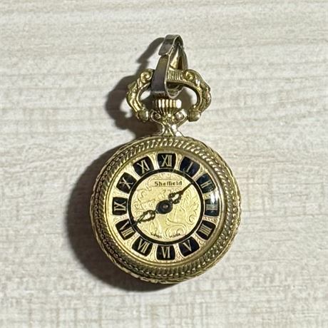 Sheffield Swiss Antique Ladies Pendant Watch, Scenic Back c. 1915-1925
