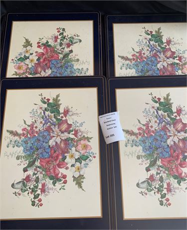 Decorative Floral Table Placemat Lot of 4