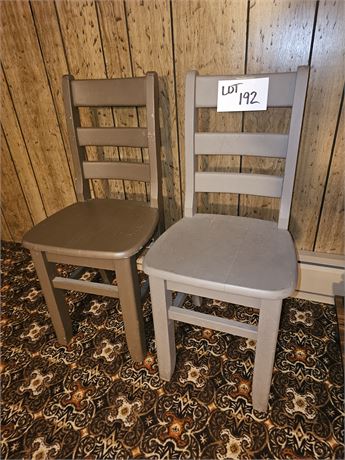 (2) Small Children's Wooden Chairs