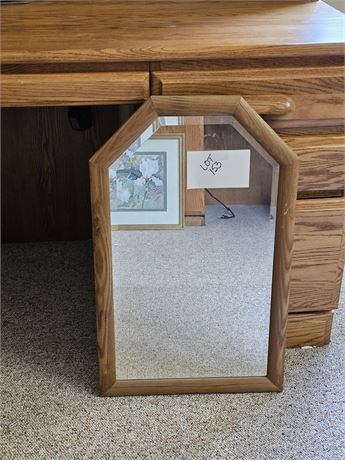 Wood & Beveled Glass Mirror