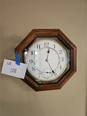 Small Octagon Wood Wall Clock Battery Operated