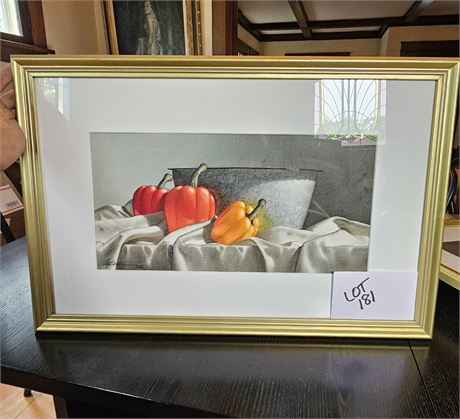 Signed Michael Weber 1998 "Ripe Peppers" Water Color