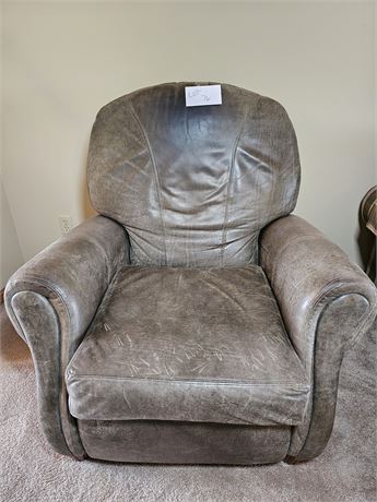 Bradington Young Gray Leather Recliner