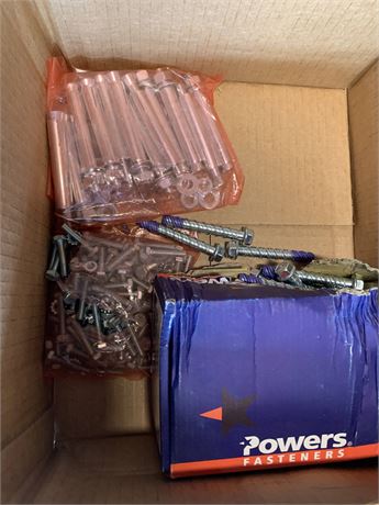 Hardware Lot - Misc Nuts, Bolts, Fasteners, Anchors, Wedge Bolts