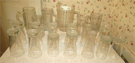 Plastic Pitcher, Glass Beer Glasses, Mugs