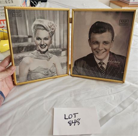 Vintage Double Frame 8x10 Hollywood Black & White Photos