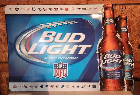 Bud Light NFL Tin Sign