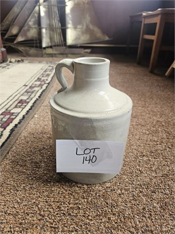 Antique White Glazed Stoneware 1 Gallon Shoulder Jug