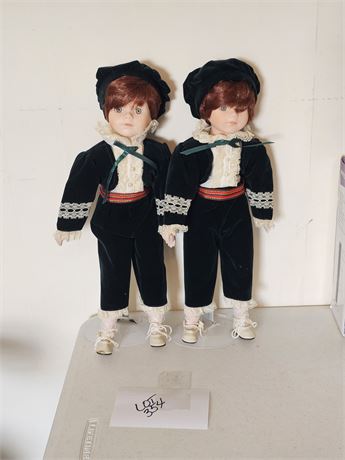 (2) Porcelain Boy Dolls