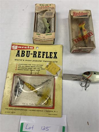 Vintage Lure Lot of 4 - Helin Hed - Garcia - ABU - Refley