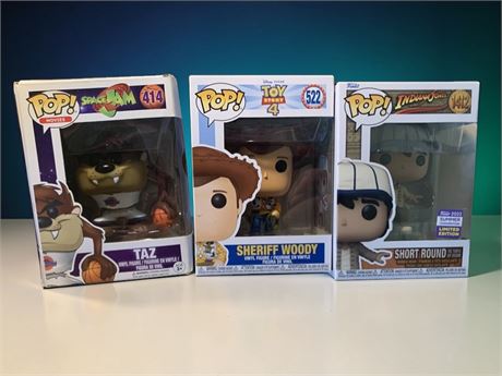Funko Pop! Vinyl Figures Taz Space Jam #414 Sheriff Woody Toy Story 4 #522