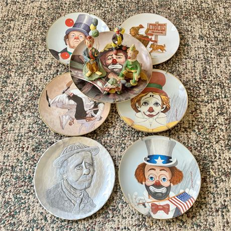 Mixed Clown Collector Plates and Figurines