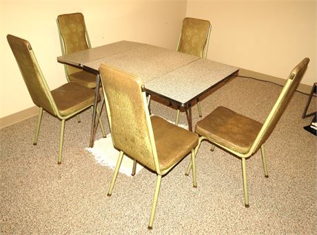 MCM Drop Leaf Table & 5 Chairs