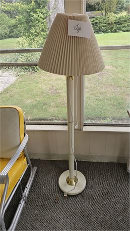 White & Gold Trim Floor Lamp