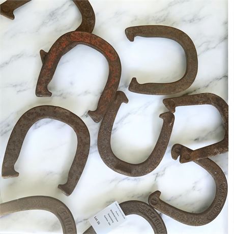 9 Pc Vintage Metal Horseshoe Lot