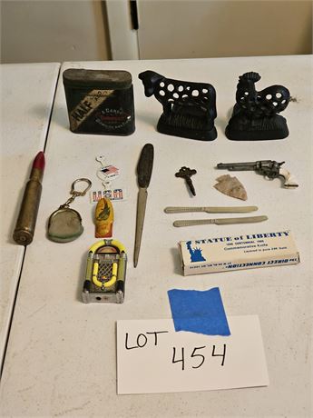 Mixed Collectible Lot:Mini-Gun/Lighter/Tobacco Tin/Dead Shell & More