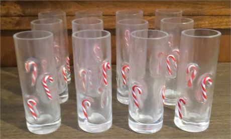 Candy Cane Shot Glasses