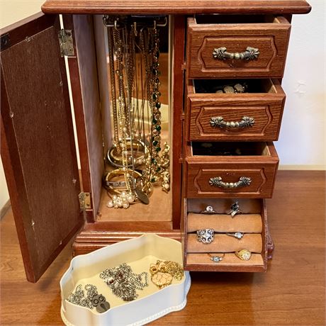 Jewelry Box Filled with MixeCostume Jewelry - Designer, Estate, Gold Filled.....