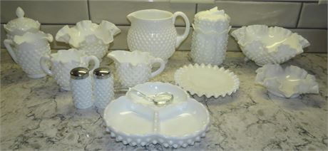 Assorted Milk Glass