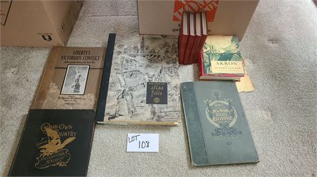 Antique Books:1919 Our Own Country/1897 NY Stock Exchange/1958 Atlas Folio+More