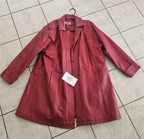 Excelled Red Leather Coat Size 2x