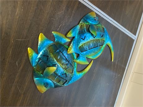 Metal Fish Wall Art Lot of 2