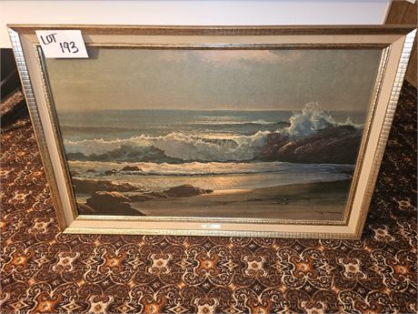 Large "Golden Surf" by Robert Wood Framed Art Print