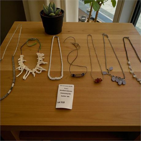 Angel Skin White Branch Coral Beaded Necklace, Heishi Shell Necklace