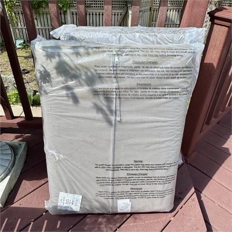 New Taupe Colored Outdoor Ottoman Cushions Pair