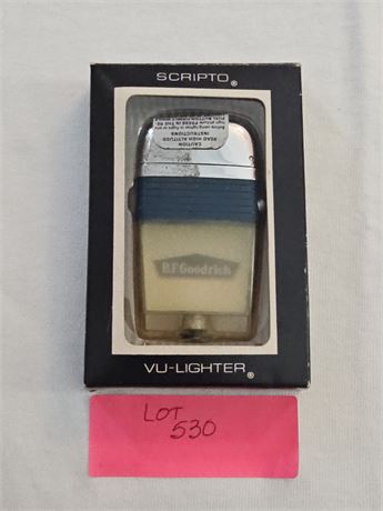 Scripto B.F. Goodrich VU Lighter with Blue Band in Original Box