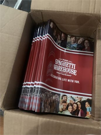 Box of Spaghetti Warehouse Menus (Open)