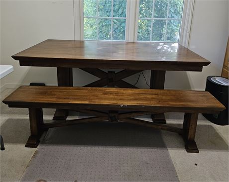Farmhouse Trestle Table w/2 Benches