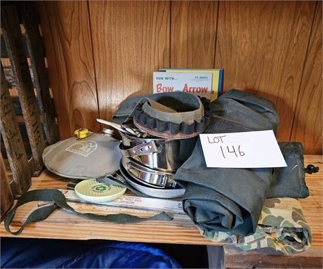Mixed Camping Supplies- Canteen, Cookware & More