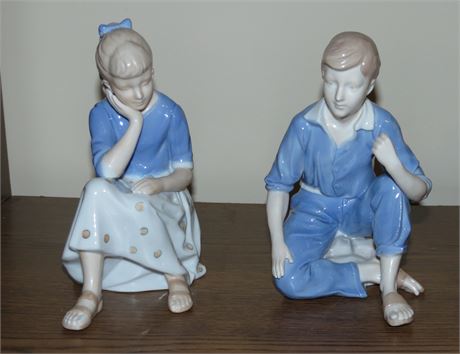 Porcelain Boy & Girl Figurines
