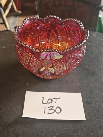 Indiana Glass Carnival Red Heirloom Sunset Bowl